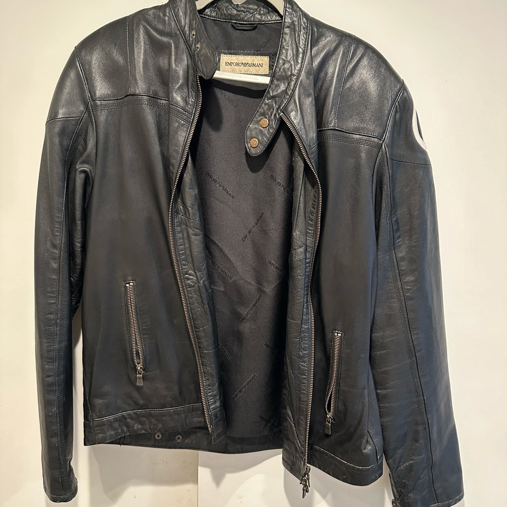 Emporio Armani 100% Sheep Skin Leather Jacket